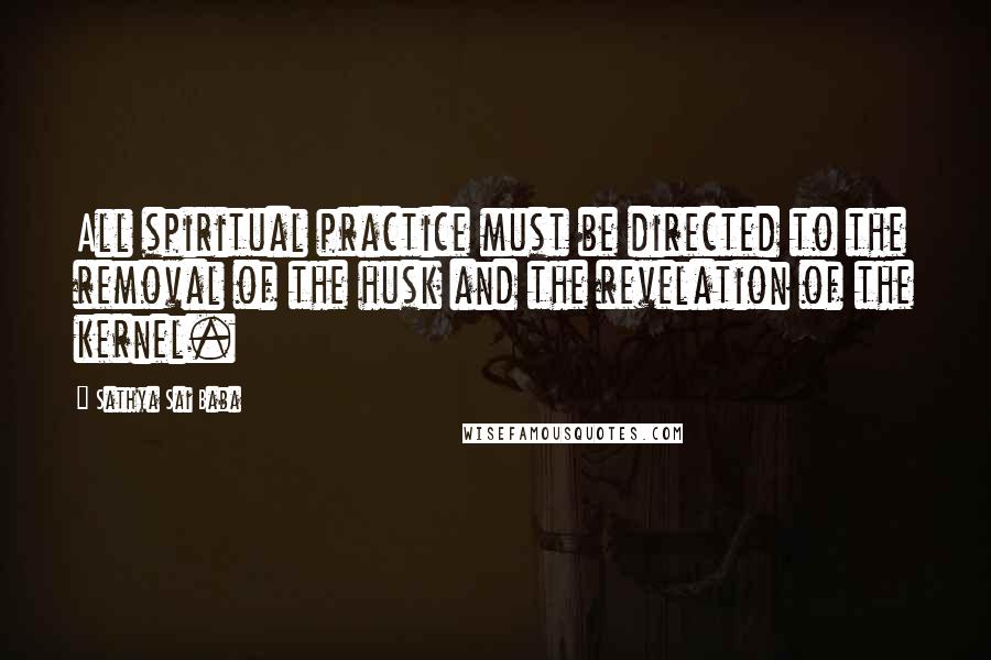 Sathya Sai Baba Quotes: All spiritual practice must be directed to the removal of the husk and the revelation of the kernel.