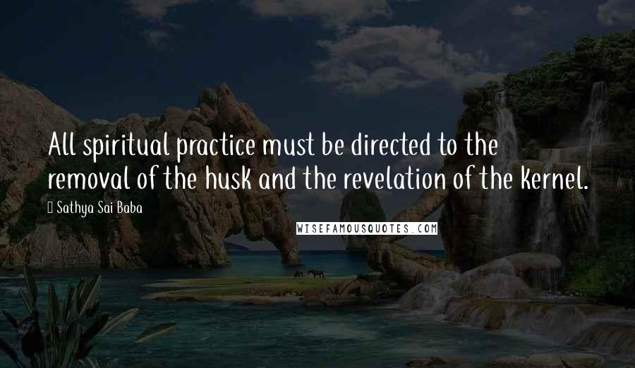 Sathya Sai Baba Quotes: All spiritual practice must be directed to the removal of the husk and the revelation of the kernel.