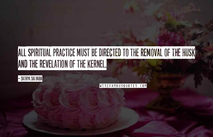 Sathya Sai Baba Quotes: All spiritual practice must be directed to the removal of the husk and the revelation of the kernel.