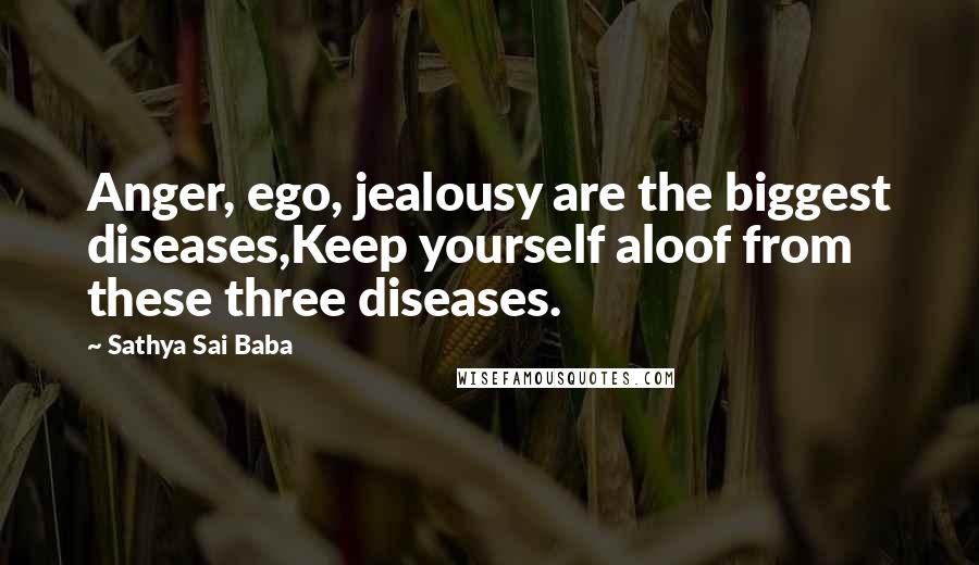 Sathya Sai Baba Quotes: Anger, ego, jealousy are the biggest diseases,Keep yourself aloof from these three diseases.