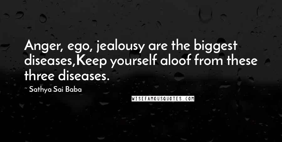 Sathya Sai Baba Quotes: Anger, ego, jealousy are the biggest diseases,Keep yourself aloof from these three diseases.