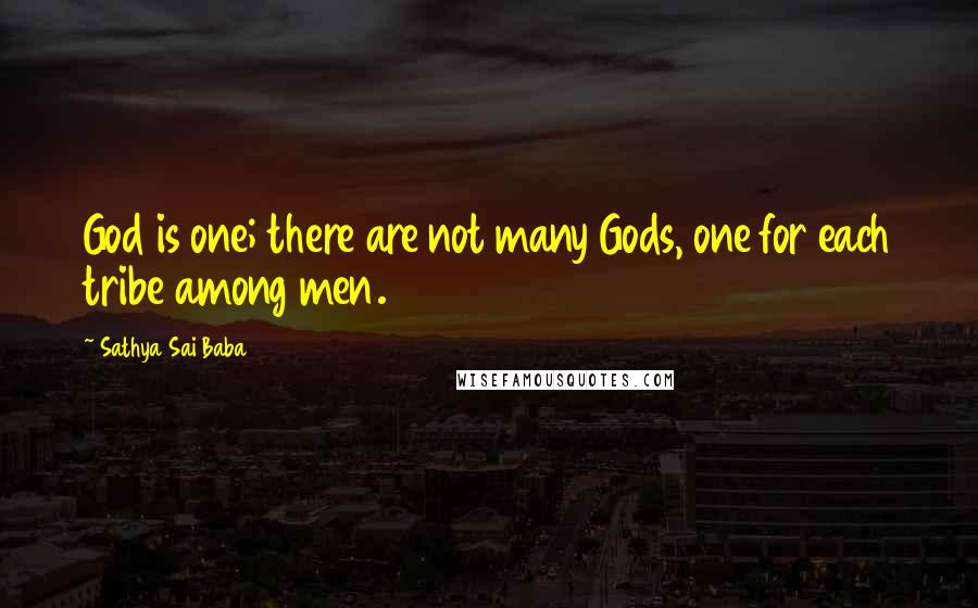 Sathya Sai Baba Quotes: God is one; there are not many Gods, one for each tribe among men.