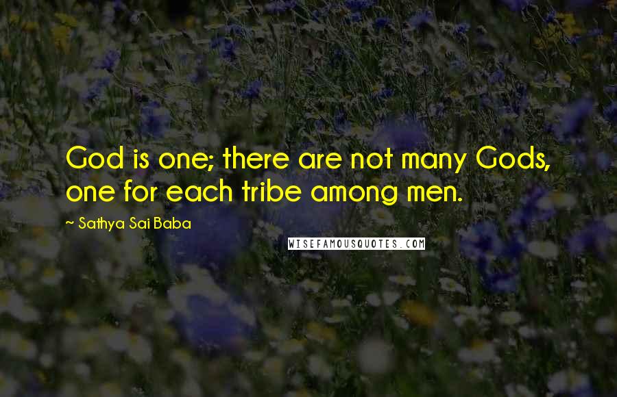 Sathya Sai Baba Quotes: God is one; there are not many Gods, one for each tribe among men.