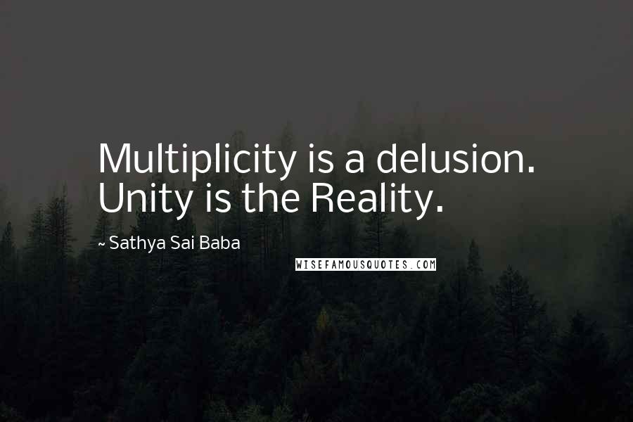 Sathya Sai Baba Quotes: Multiplicity is a delusion. Unity is the Reality.