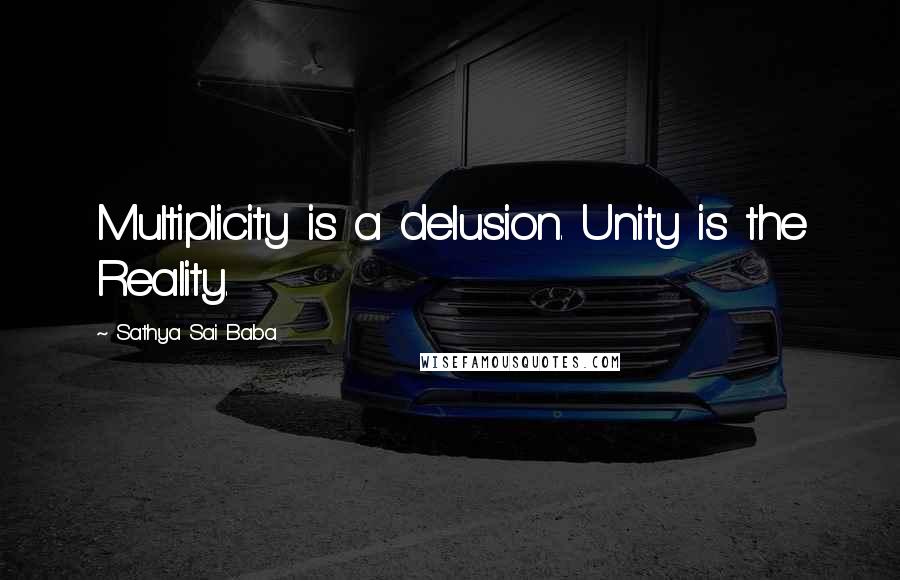 Sathya Sai Baba Quotes: Multiplicity is a delusion. Unity is the Reality.