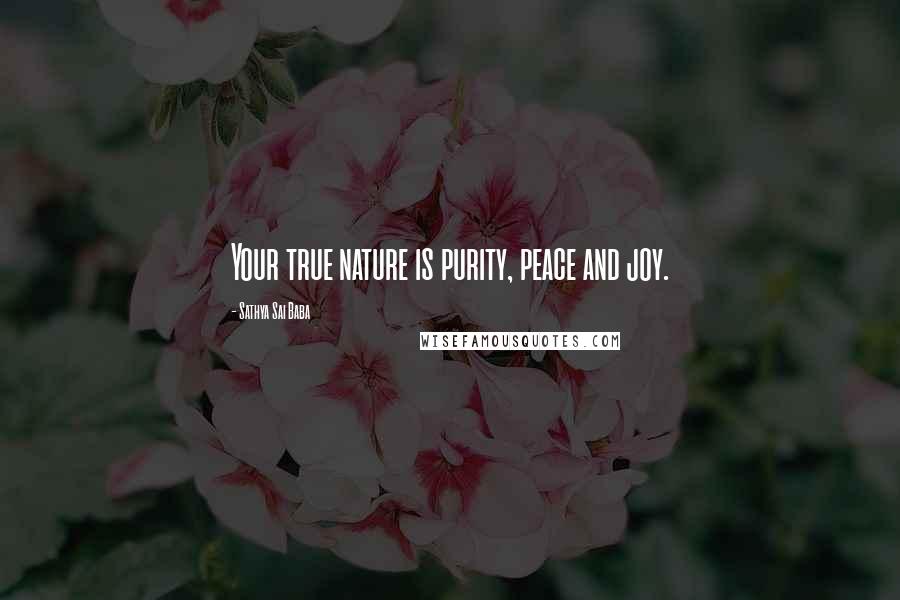 Sathya Sai Baba Quotes: Your true nature is purity, peace and joy.