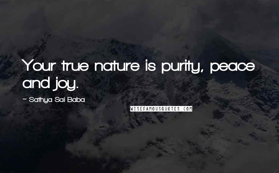 Sathya Sai Baba Quotes: Your true nature is purity, peace and joy.