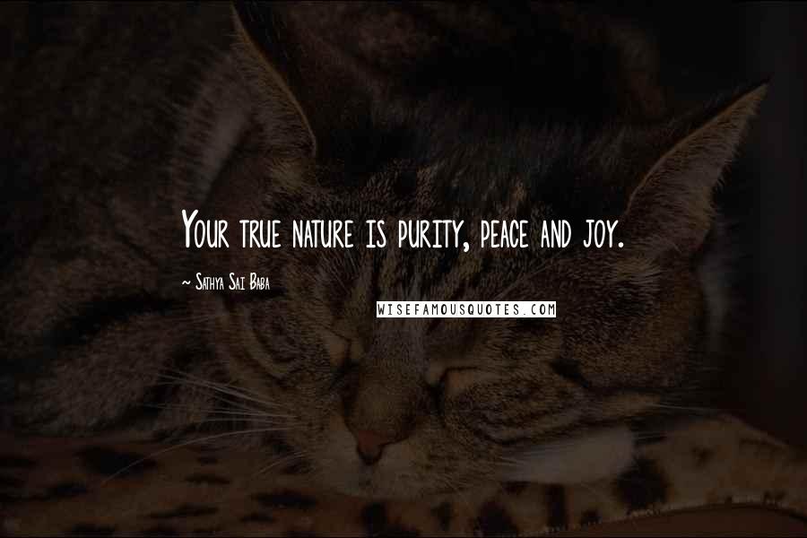 Sathya Sai Baba Quotes: Your true nature is purity, peace and joy.