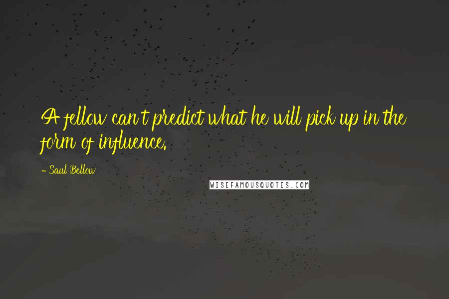 Saul Bellow Quotes: A fellow can't predict what he will pick up in the form of influence.