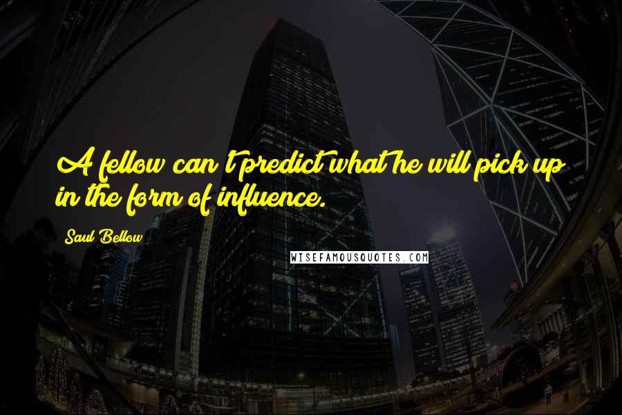 Saul Bellow Quotes: A fellow can't predict what he will pick up in the form of influence.