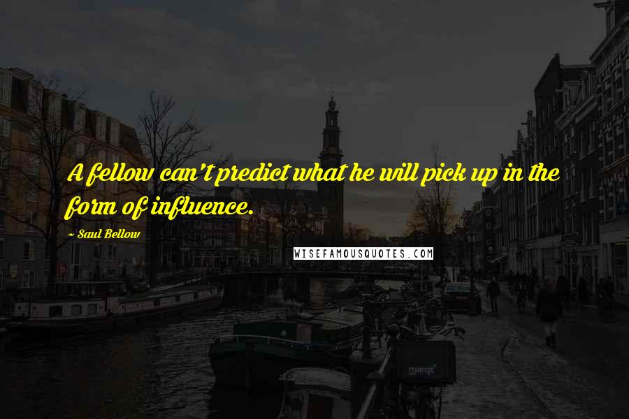 Saul Bellow Quotes: A fellow can't predict what he will pick up in the form of influence.