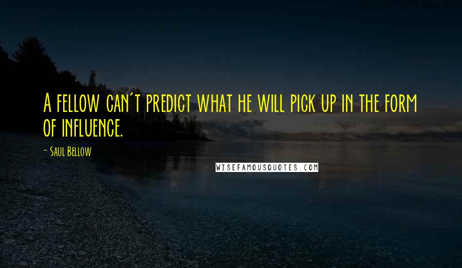 Saul Bellow Quotes: A fellow can't predict what he will pick up in the form of influence.