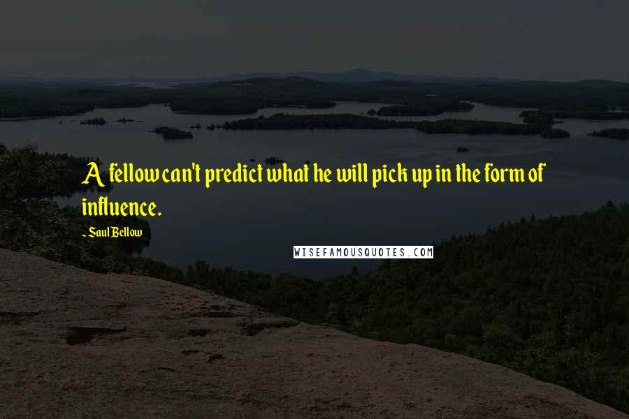 Saul Bellow Quotes: A fellow can't predict what he will pick up in the form of influence.