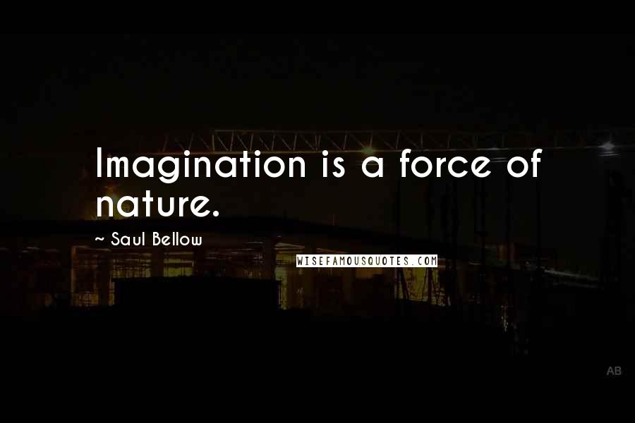 Saul Bellow Quotes: Imagination is a force of nature.