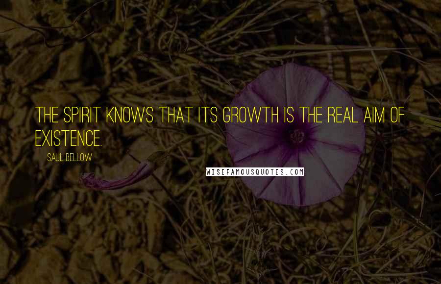 Saul Bellow Quotes: The spirit knows that its growth is the real aim of existence.