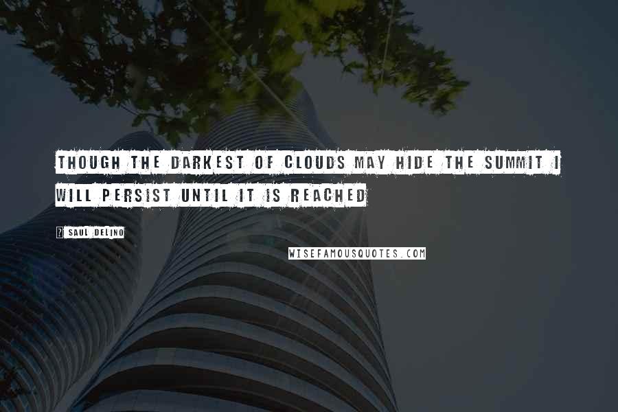 Saul Delino Quotes: Though the darkest of clouds may hide the summit I will persist until it is reached