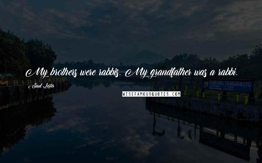 Saul Leiter Quotes: My brothers were rabbis. My grandfather was a rabbi.