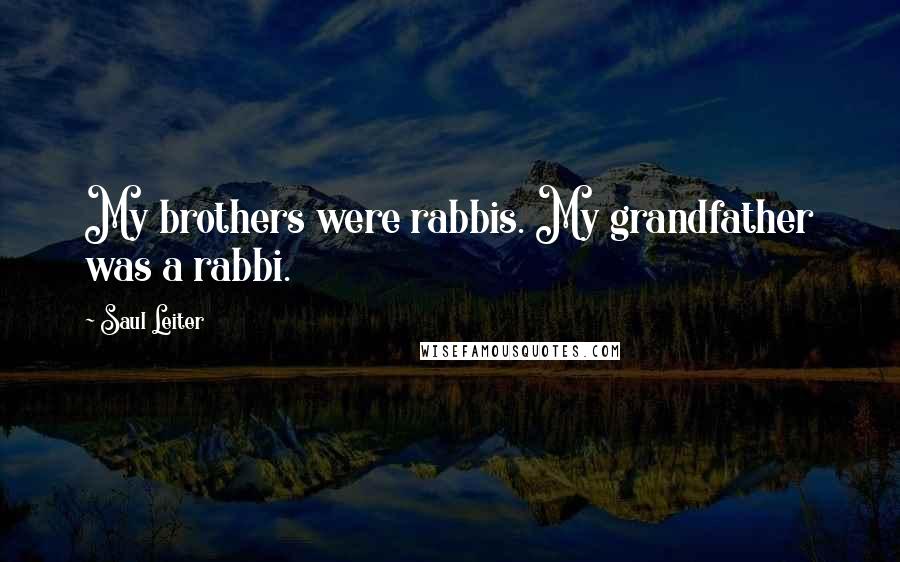 Saul Leiter Quotes: My brothers were rabbis. My grandfather was a rabbi.