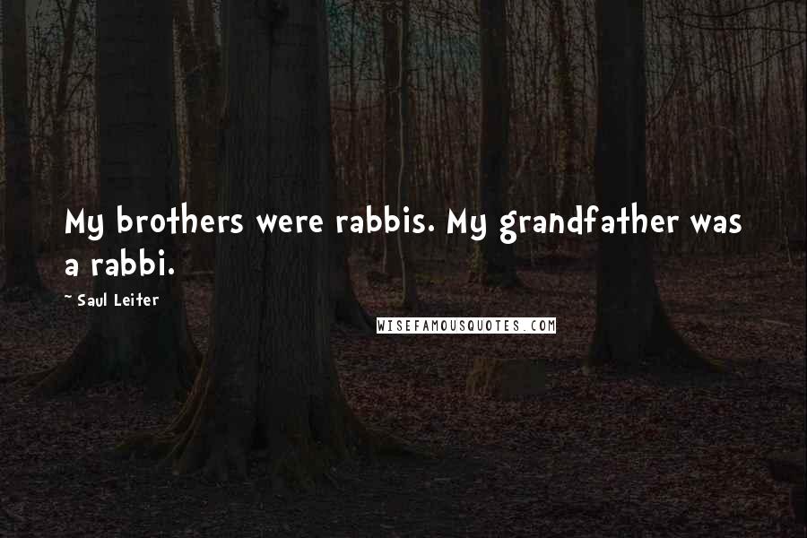 Saul Leiter Quotes: My brothers were rabbis. My grandfather was a rabbi.