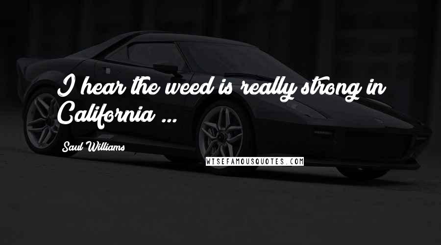 Saul Williams Quotes: I hear the weed is really strong in California ...