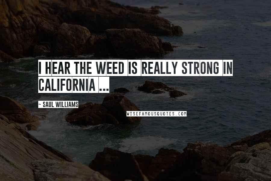 Saul Williams Quotes: I hear the weed is really strong in California ...