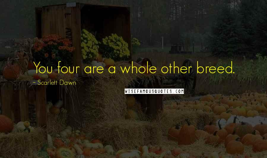 Scarlett Dawn Quotes: You four are a whole other breed.