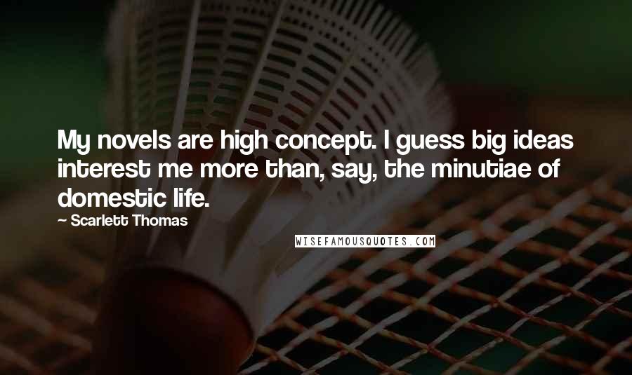 Scarlett Thomas Quotes: My novels are high concept. I guess big ideas interest me more than, say, the minutiae of domestic life.