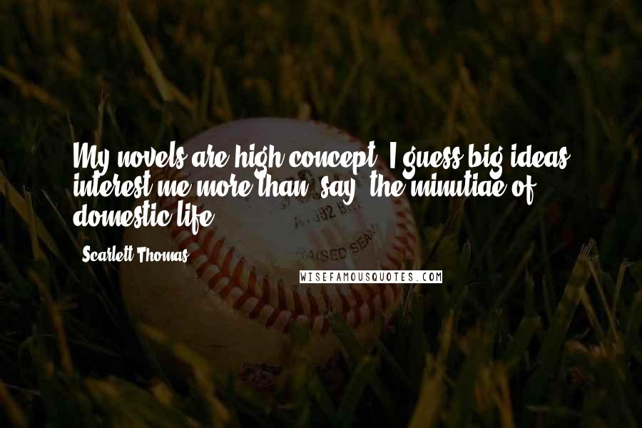 Scarlett Thomas Quotes: My novels are high concept. I guess big ideas interest me more than, say, the minutiae of domestic life.