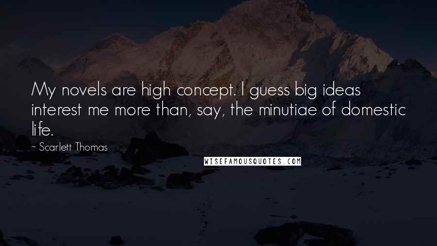 Scarlett Thomas Quotes: My novels are high concept. I guess big ideas interest me more than, say, the minutiae of domestic life.