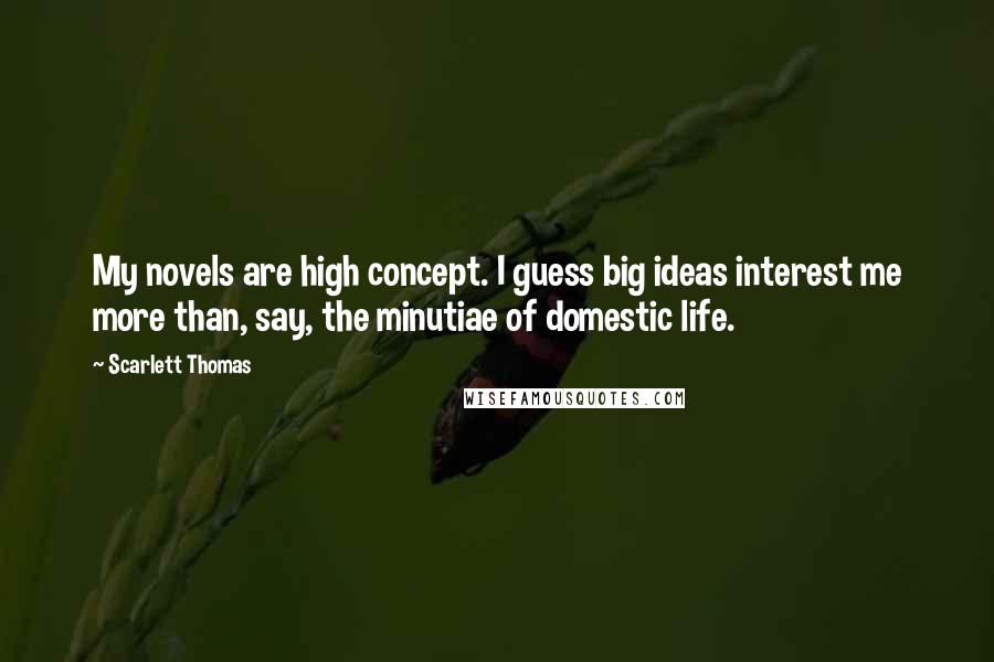 Scarlett Thomas Quotes: My novels are high concept. I guess big ideas interest me more than, say, the minutiae of domestic life.