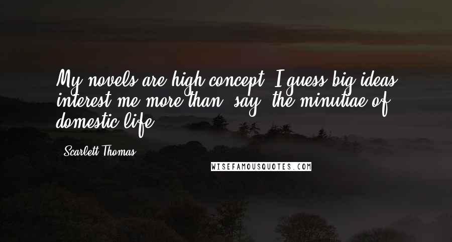 Scarlett Thomas Quotes: My novels are high concept. I guess big ideas interest me more than, say, the minutiae of domestic life.