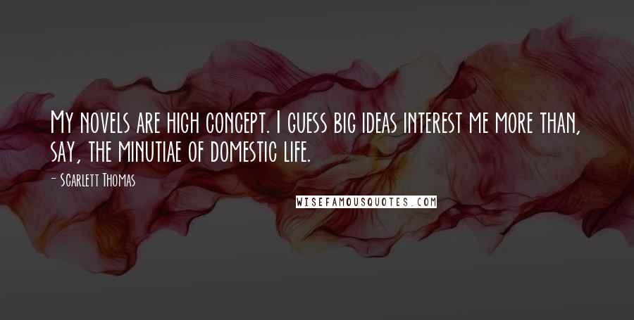 Scarlett Thomas Quotes: My novels are high concept. I guess big ideas interest me more than, say, the minutiae of domestic life.