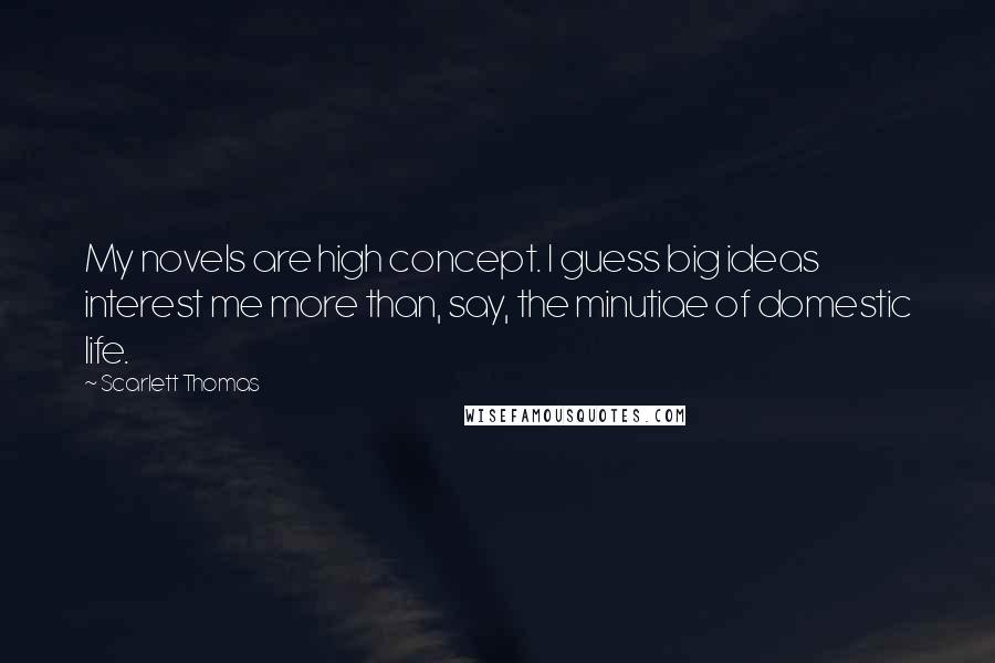 Scarlett Thomas Quotes: My novels are high concept. I guess big ideas interest me more than, say, the minutiae of domestic life.