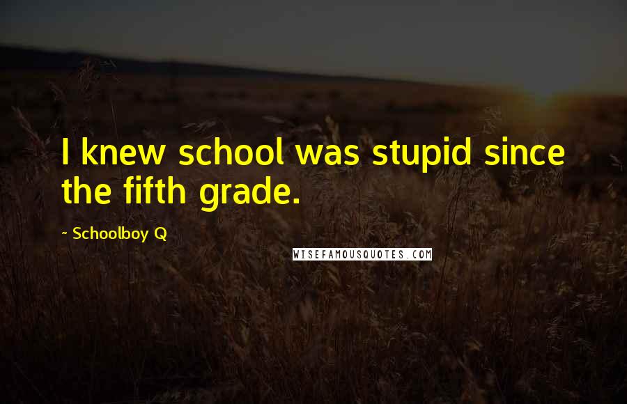 Schoolboy Q Quotes: I knew school was stupid since the fifth grade.