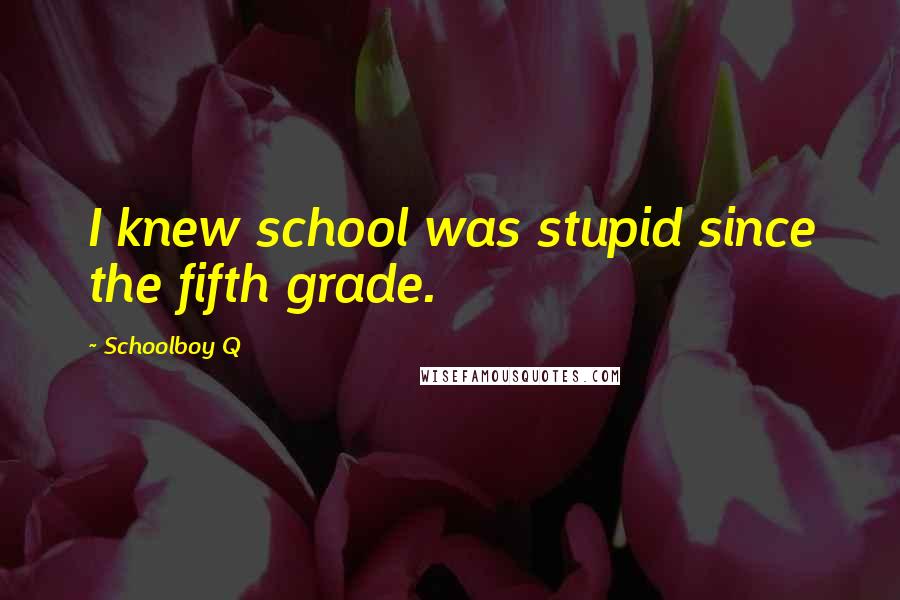 Schoolboy Q Quotes: I knew school was stupid since the fifth grade.