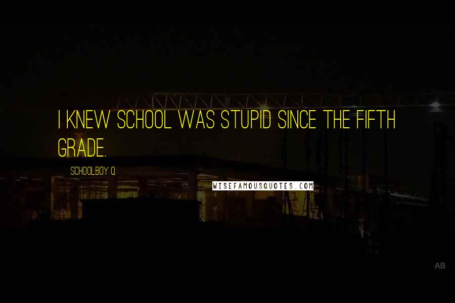 Schoolboy Q Quotes: I knew school was stupid since the fifth grade.