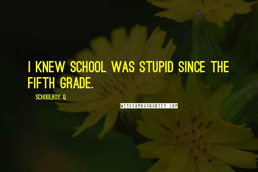 Schoolboy Q Quotes: I knew school was stupid since the fifth grade.
