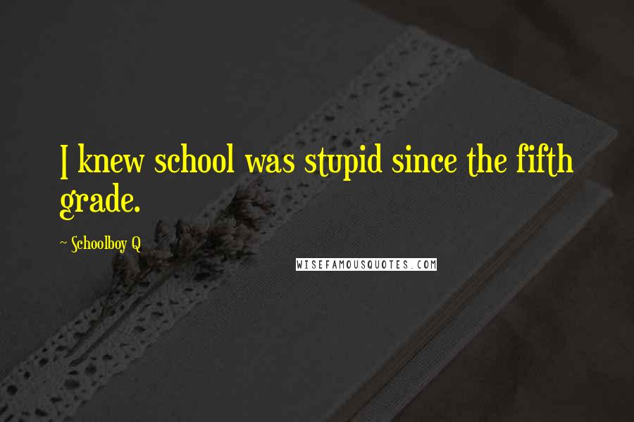 Schoolboy Q Quotes: I knew school was stupid since the fifth grade.