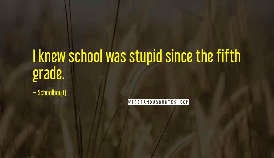 Schoolboy Q Quotes: I knew school was stupid since the fifth grade.