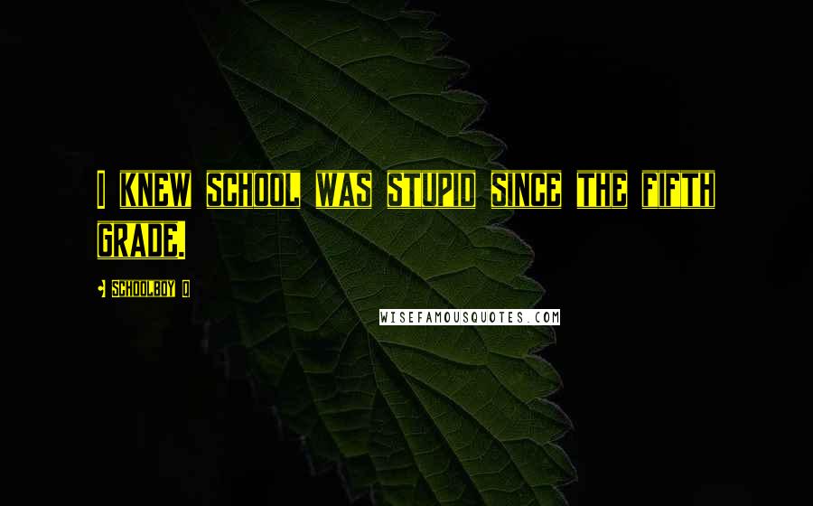 Schoolboy Q Quotes: I knew school was stupid since the fifth grade.