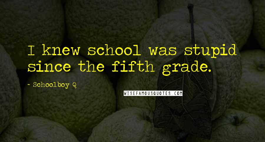 Schoolboy Q Quotes: I knew school was stupid since the fifth grade.