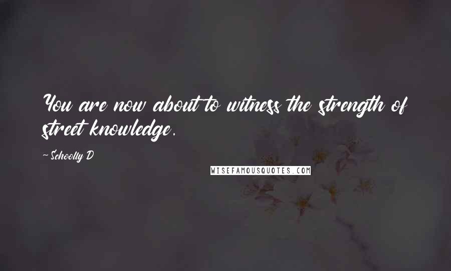 Schoolly D Quotes: You are now about to witness the strength of street knowledge.