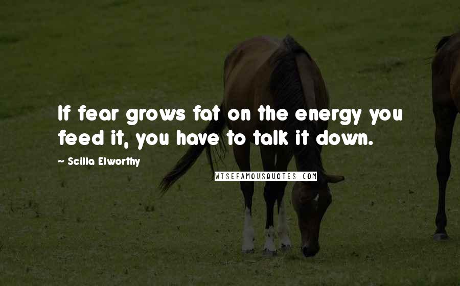 Scilla Elworthy Quotes: If fear grows fat on the energy you feed it, you have to talk it down.
