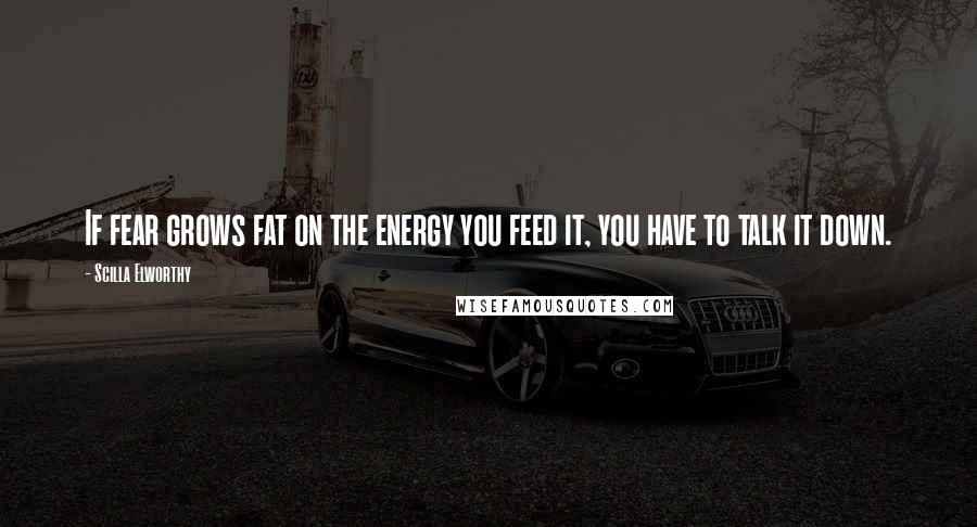 Scilla Elworthy Quotes: If fear grows fat on the energy you feed it, you have to talk it down.