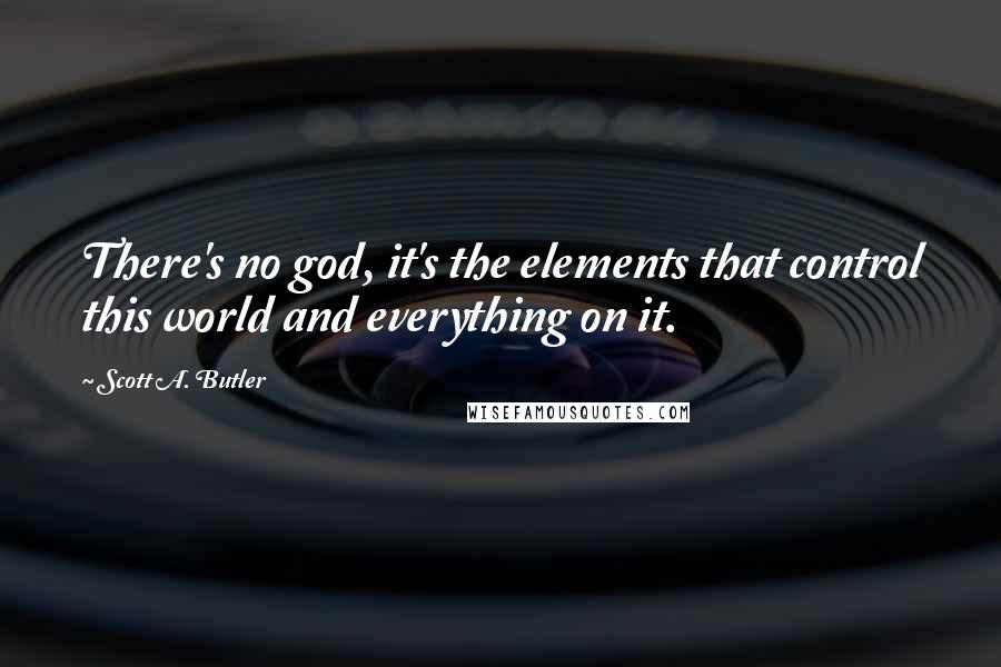 Scott A. Butler Quotes: There's no god, it's the elements that control this world and everything on it.