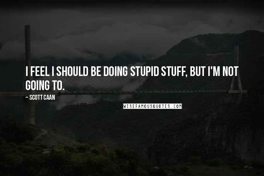 Scott Caan Quotes: I feel I should be doing stupid stuff, but I'm not going to.