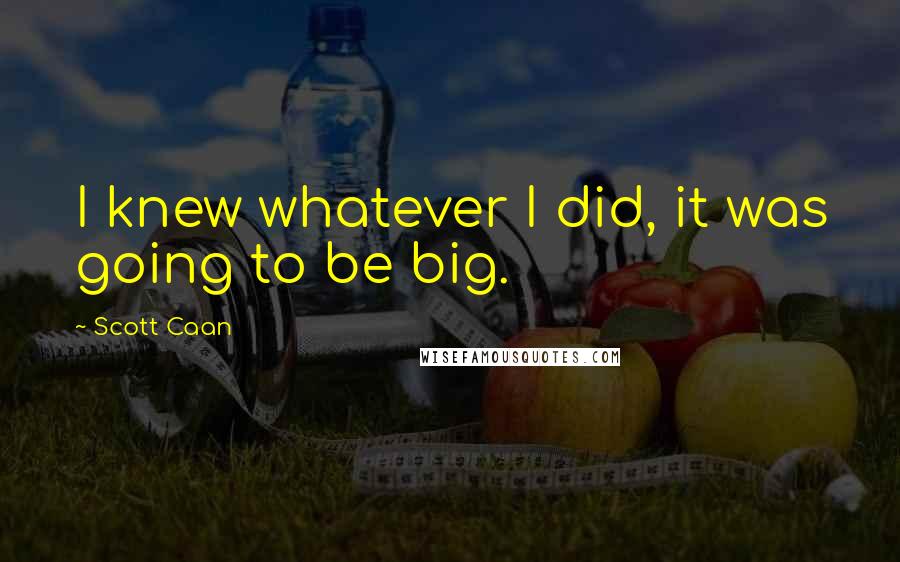 Scott Caan Quotes: I knew whatever I did, it was going to be big.