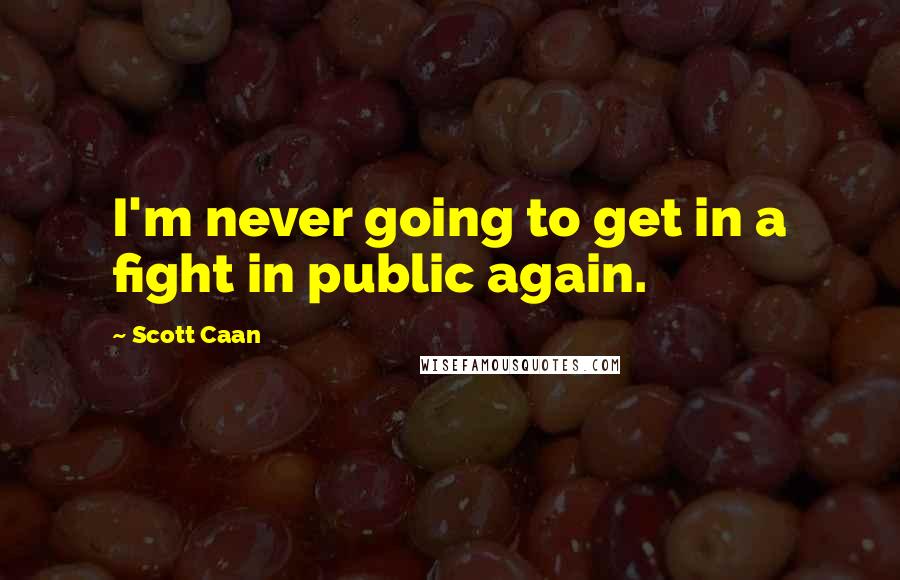 Scott Caan Quotes: I'm never going to get in a fight in public again.