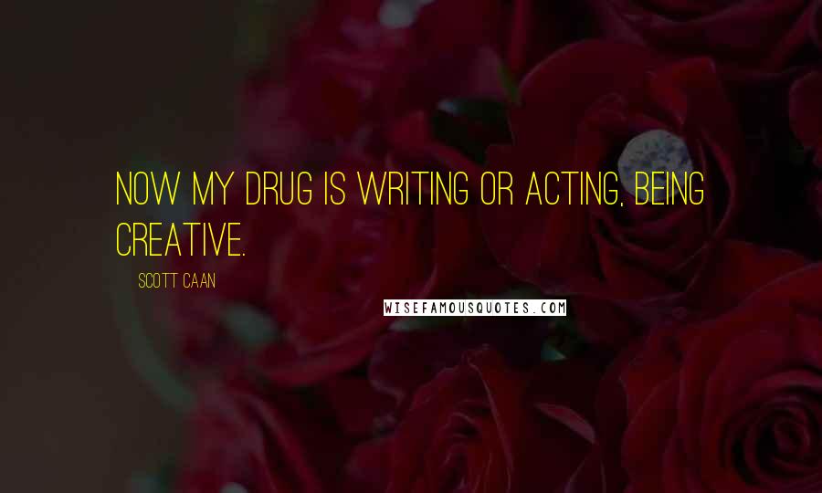 Scott Caan Quotes: Now my drug is writing or acting, being creative.
