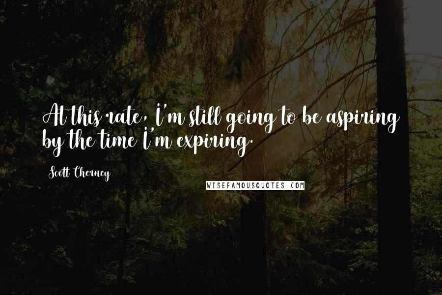 Scott Cherney Quotes: At this rate, I'm still going to be aspiring by the time I'm expiring.